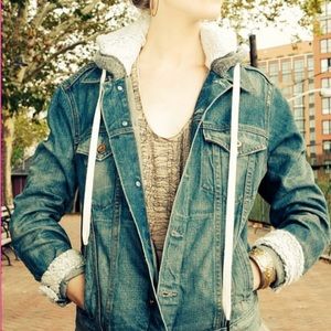 NSF CLOTHING, denim/terry hybrid. Size large fits 8-10 comfortably.